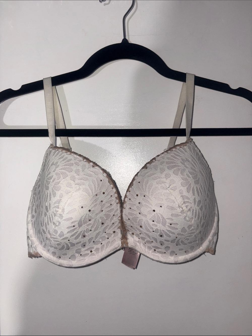 Lace-Detail T-Shirt Bra - Cream